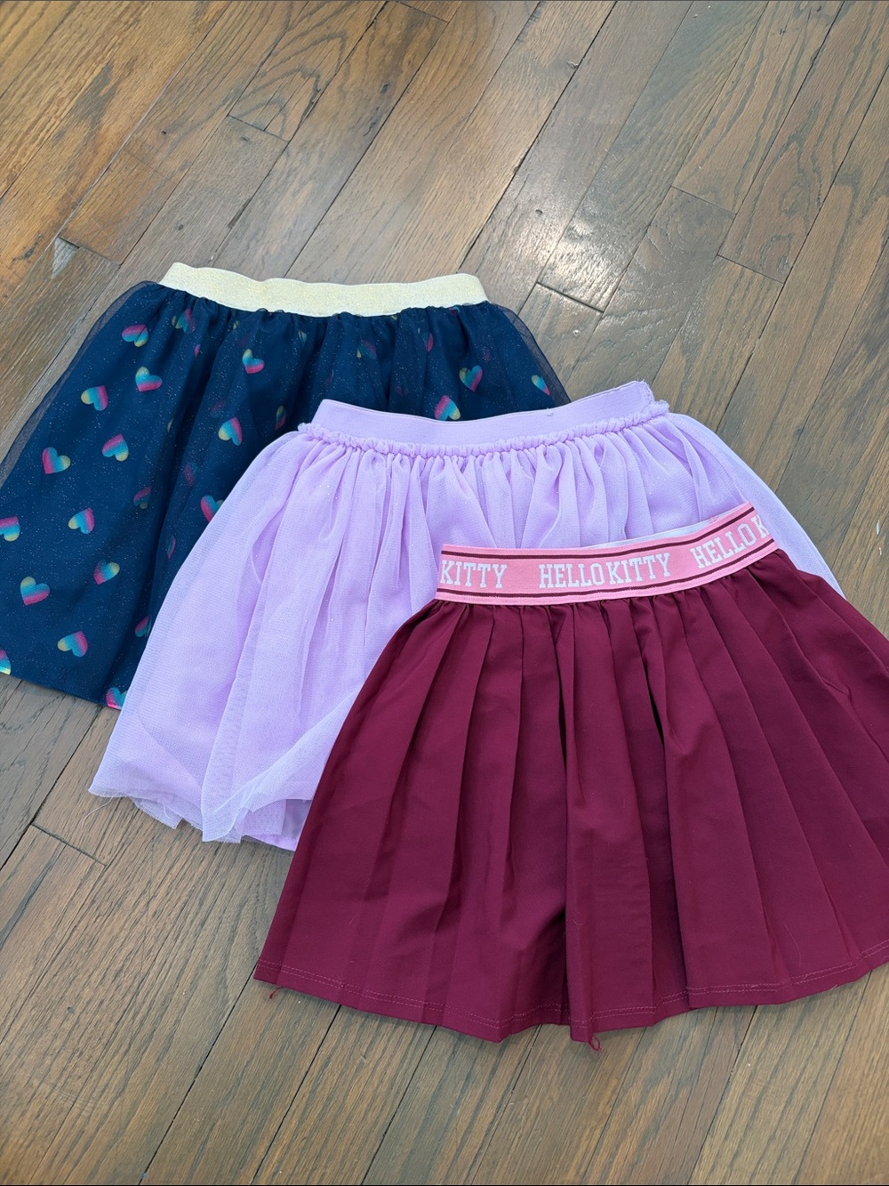 Hello Kitty Girls' Burgundy Pleated Skirt, Girls Skirt Bundle